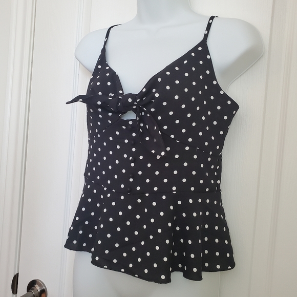 🎉3/$39 QED London Polka Dot Peplum Top - Picture 4 of 13